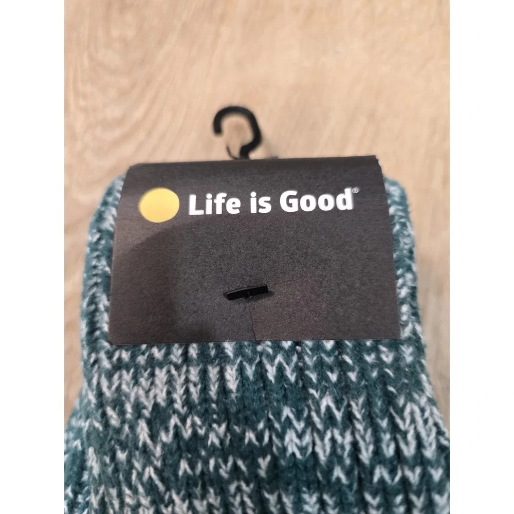 NEW Life is Good Chunky Knit‎ Over The Knee Socks Green White OTK Boot
